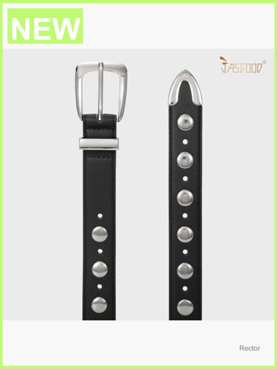 Punk Studded PU Leather Belt with Metal Buckle Versatile Waist Belt
